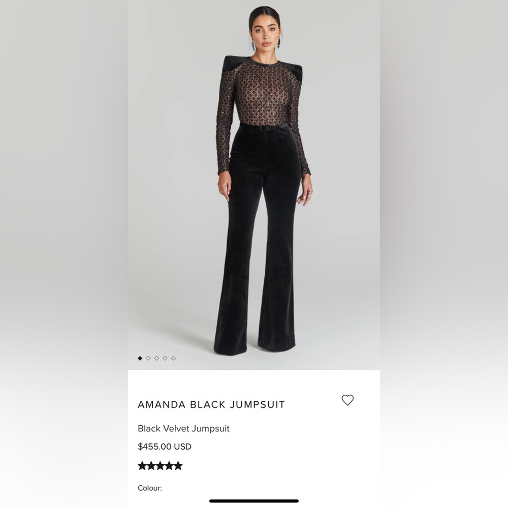NADINE MERABI Black Velvet Jumpsuit
